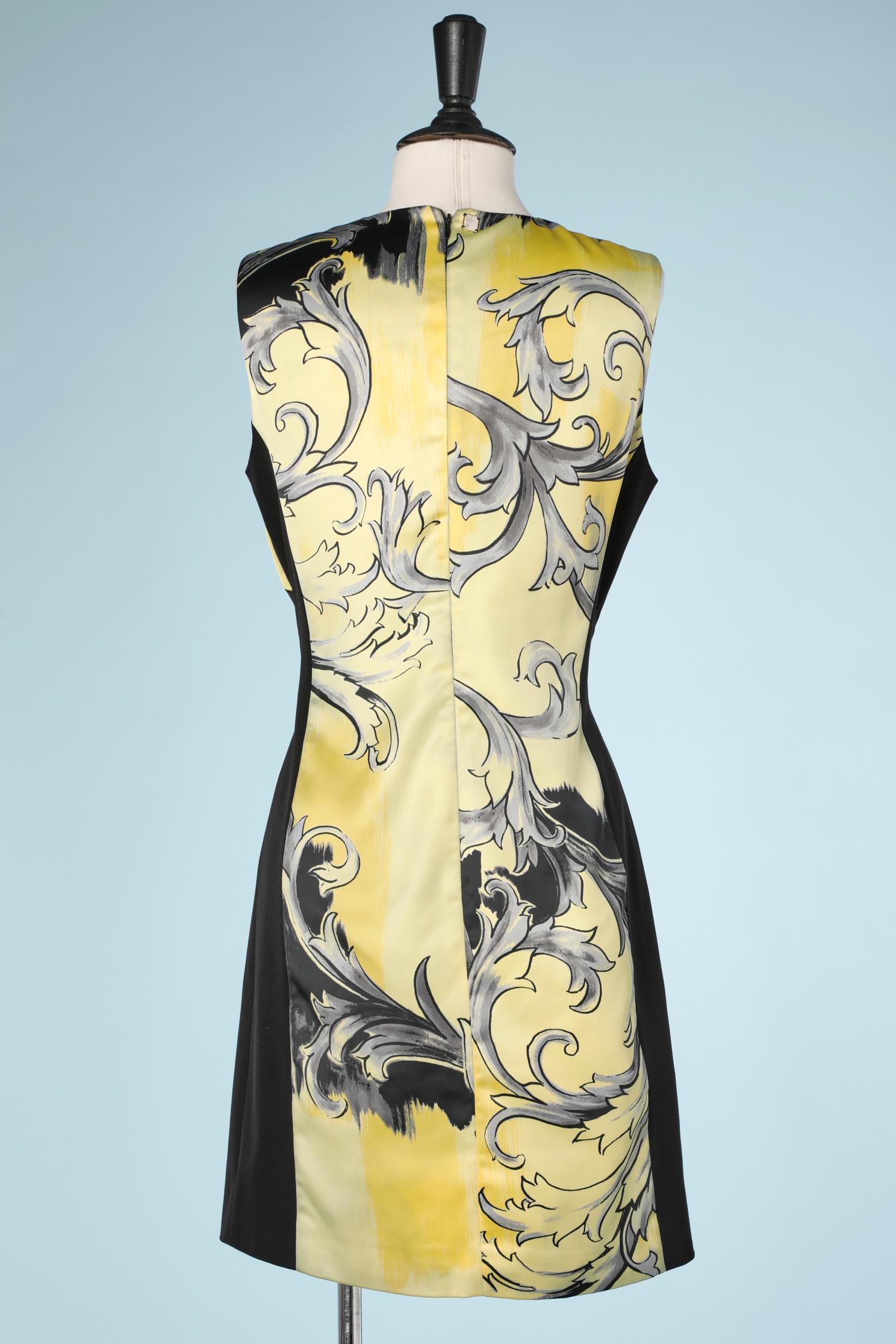 Women's Bi- material printed sleeveless dress Versace Collection  For Sale