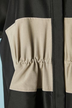 Bi-material shirt with gather in the middle front and buttons Balenciaga Paris