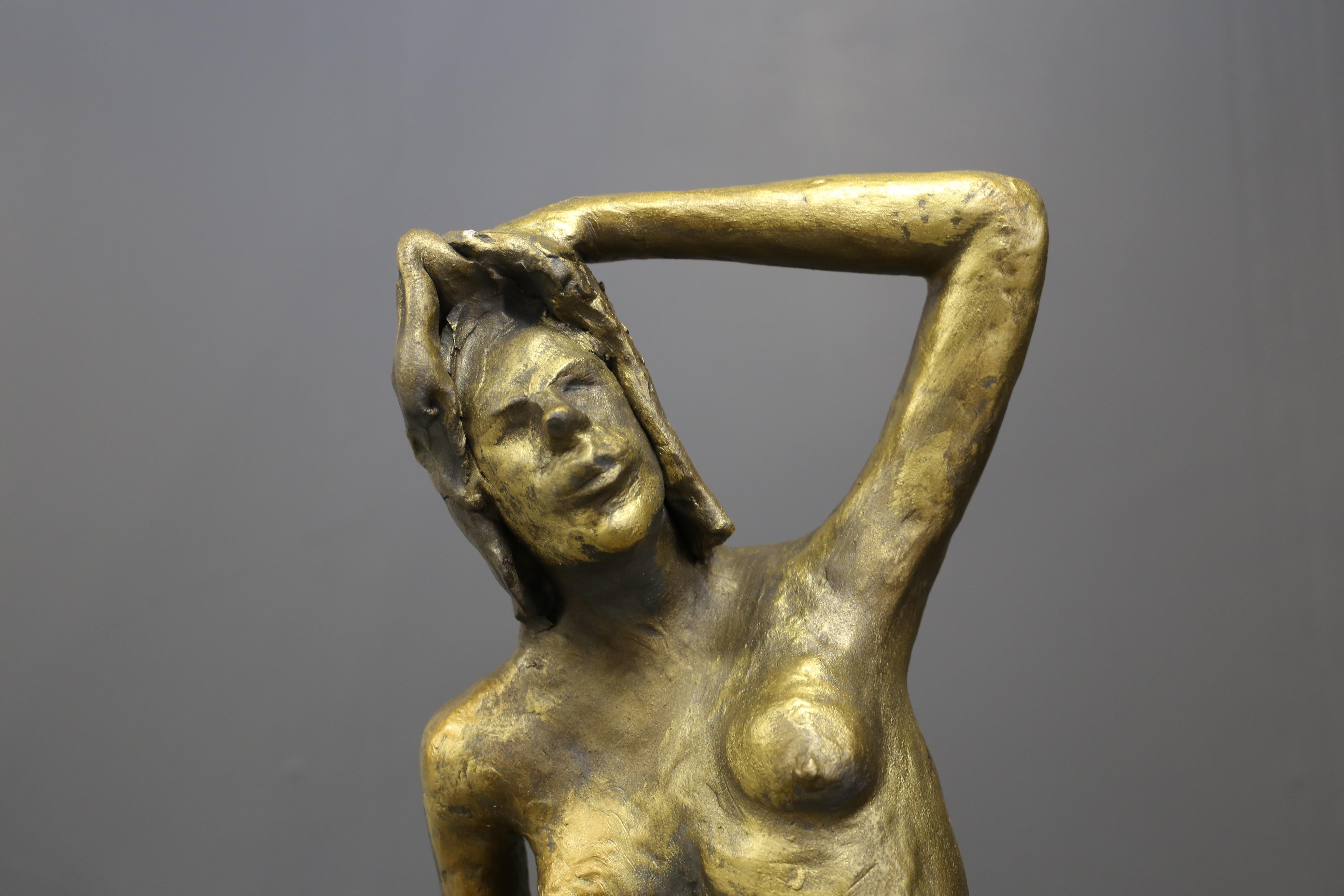Mid-Century Modern Biagio Romeo Woman Sculpture, Signed 1996 For Sale