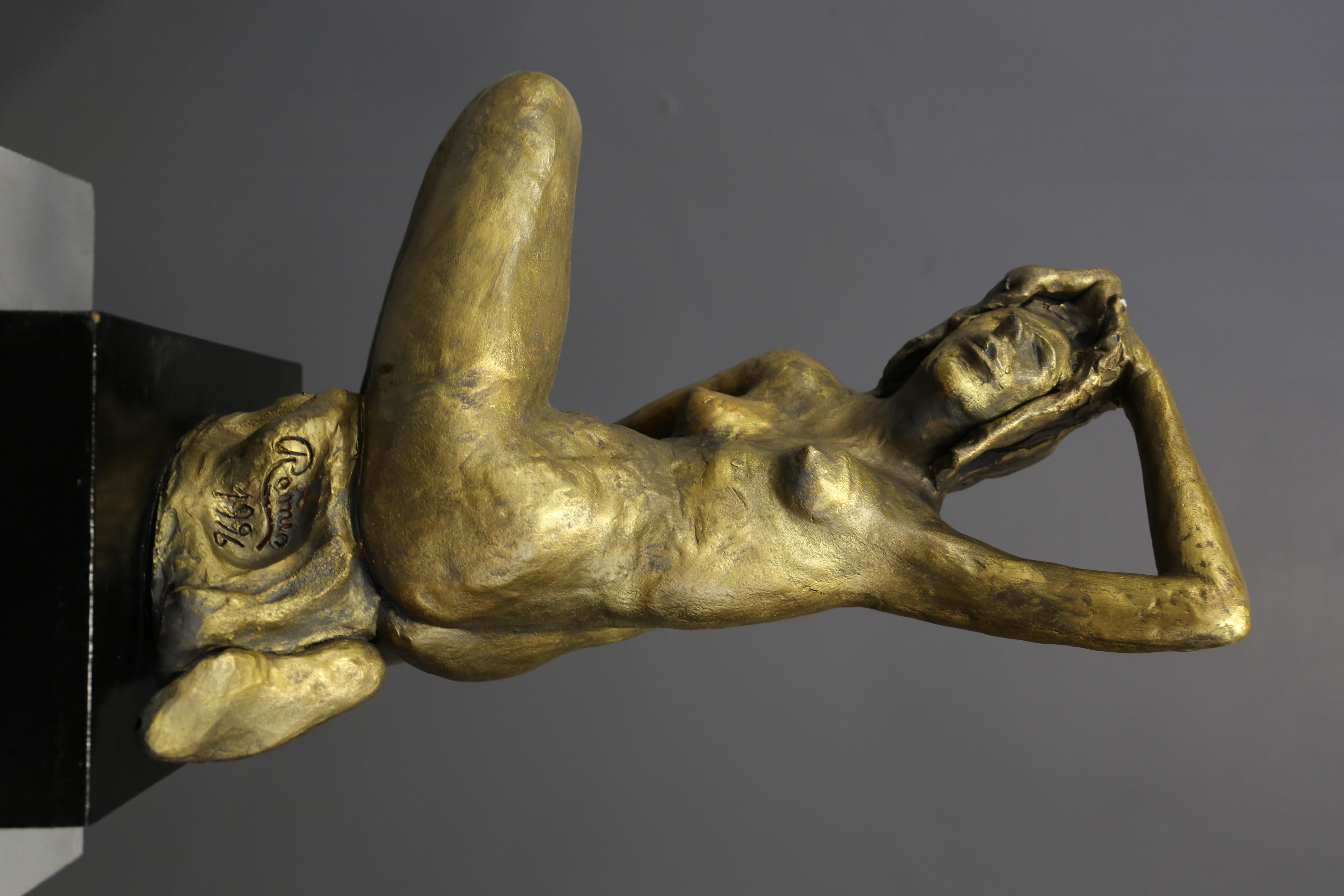 Bronze Biagio Romeo Woman Sculpture, Signed 1996 For Sale