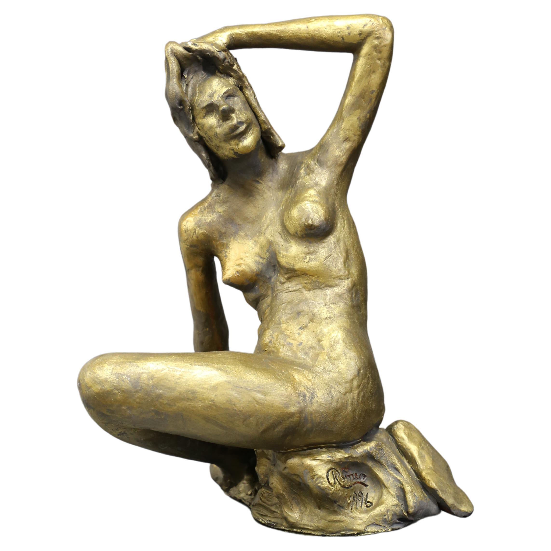 Biagio Romeo Woman Sculpture, Signed 1996 For Sale