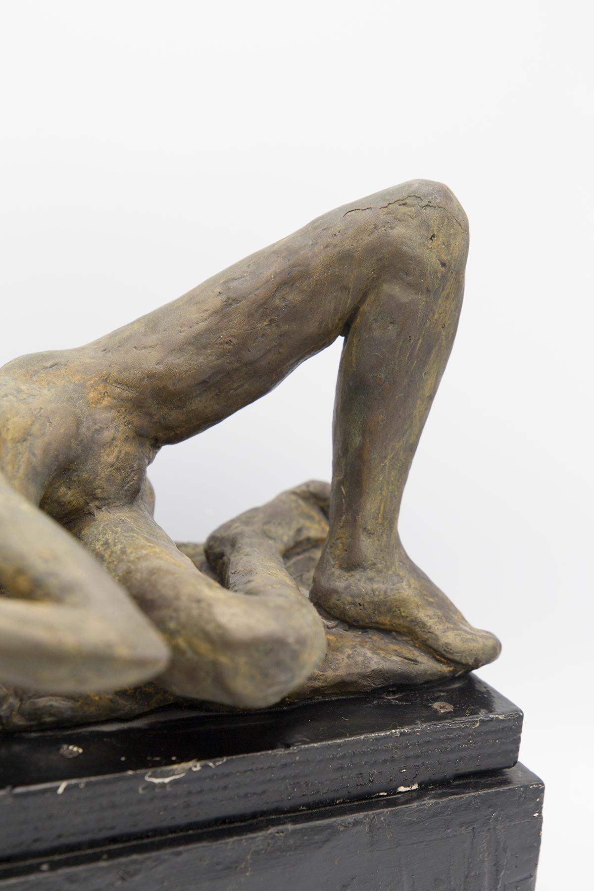 Biagio Romeo Skulptur aus Holz und Bronze (Moderne der Mitte des Jahrhunderts) im Angebot
