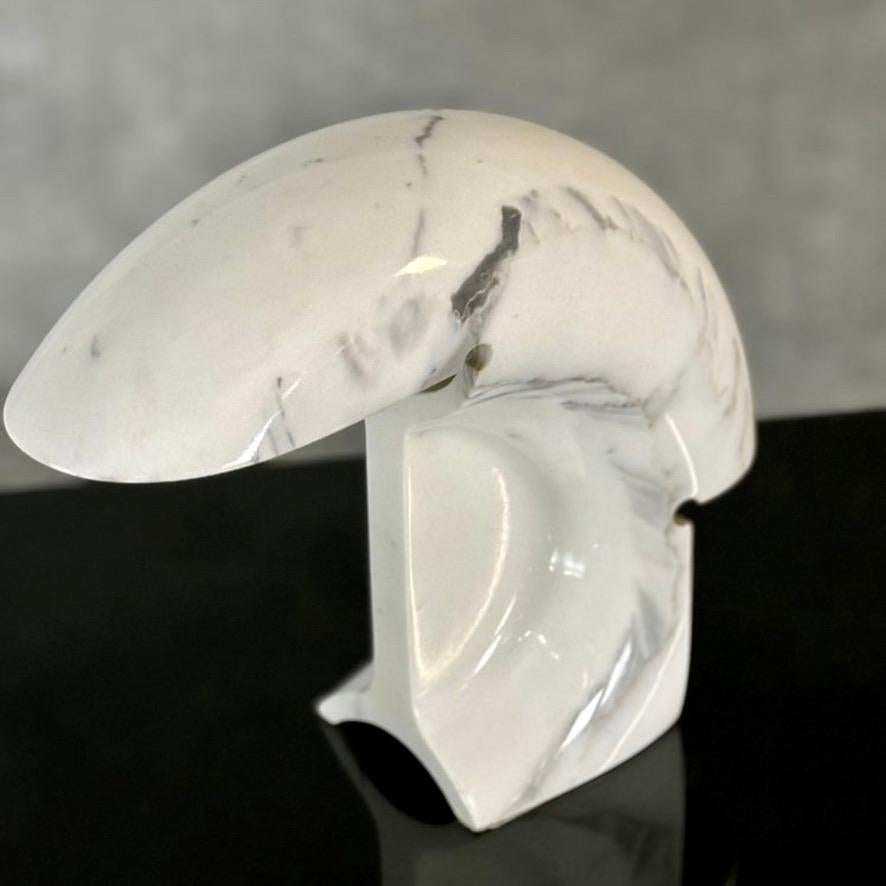 Biagio White Carrara Marble Table Lamp by Tobia Scarpa for Flos Italy 1968 In Good Condition For Sale In Firenze, Tuscany