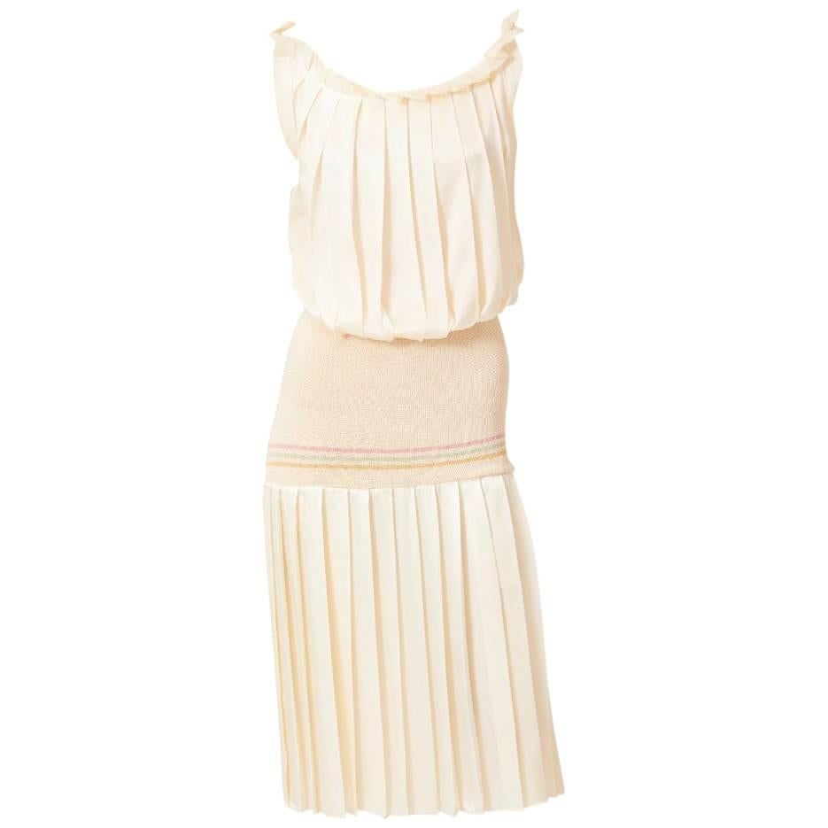 Biagiotti Robe de tennis en soie plissée