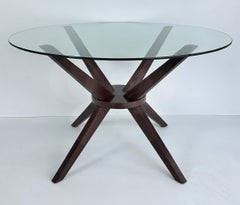 Bianca 47" Round Glass Top Dining Table