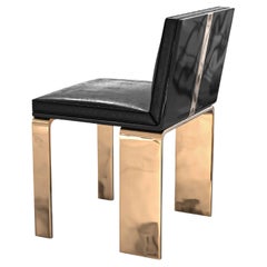 "Bianca" Chair, Set of Eight, with Bronze, Tailor Made Leather, Istanbul