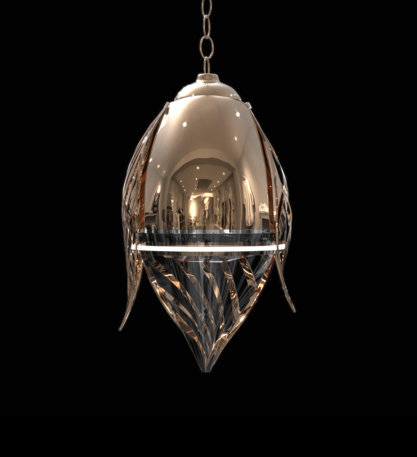 Lustre Bianca avec bronze, édition limitée, fabriqué à la main, Istanbul en vente 2