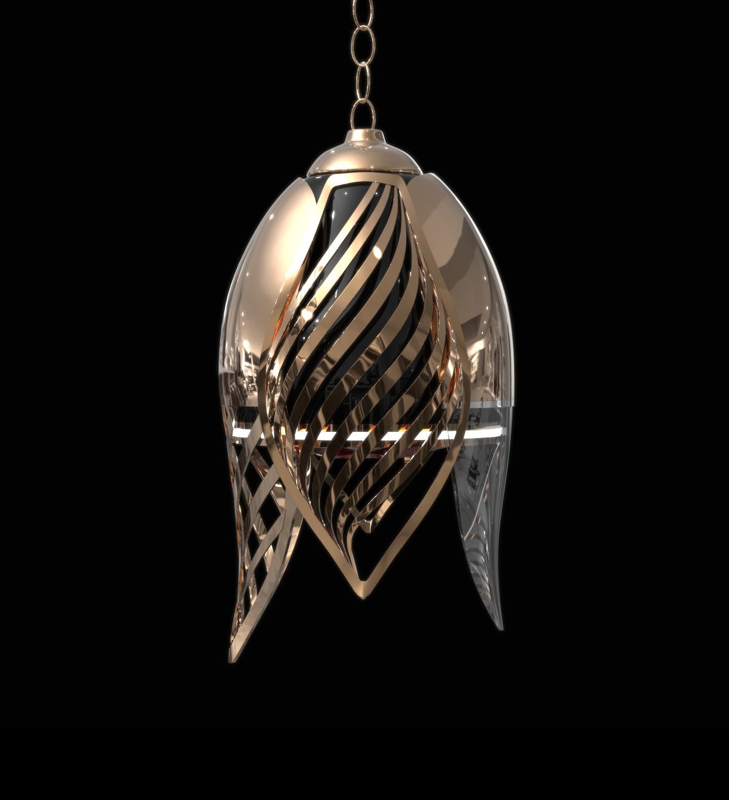 Lustre Bianca avec bronze, édition limitée, fabriqué à la main, Istanbul en vente 3