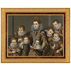 Bianca Maselli with Children, after Renaissance Oil Painting by Livinia Fontana