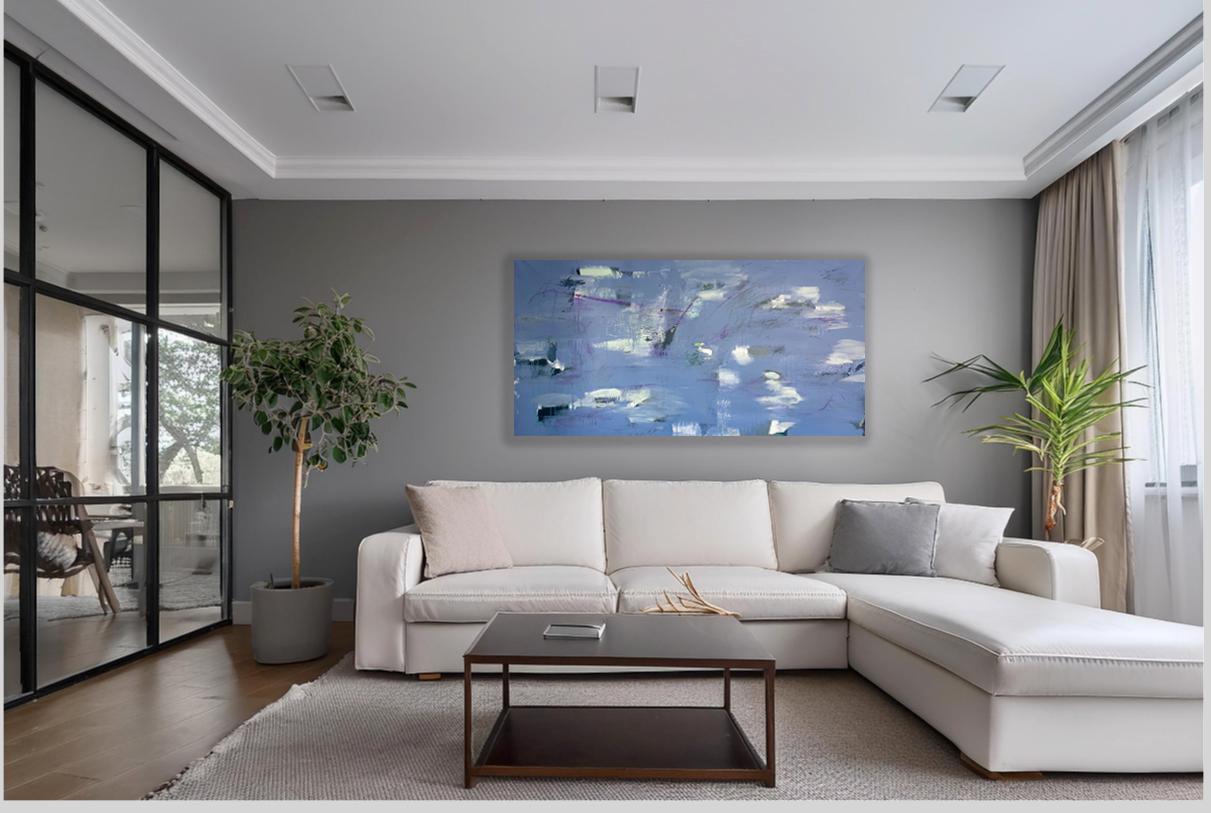 Signed
Medium: acrylic/mixed media on canvas
Varnished

This is an abstract painting by Bianca Wellwood, an Irish American artist living in Los Angeles. 

It is not stretched so could be mailed in a tube. Further framing possible. Please contact