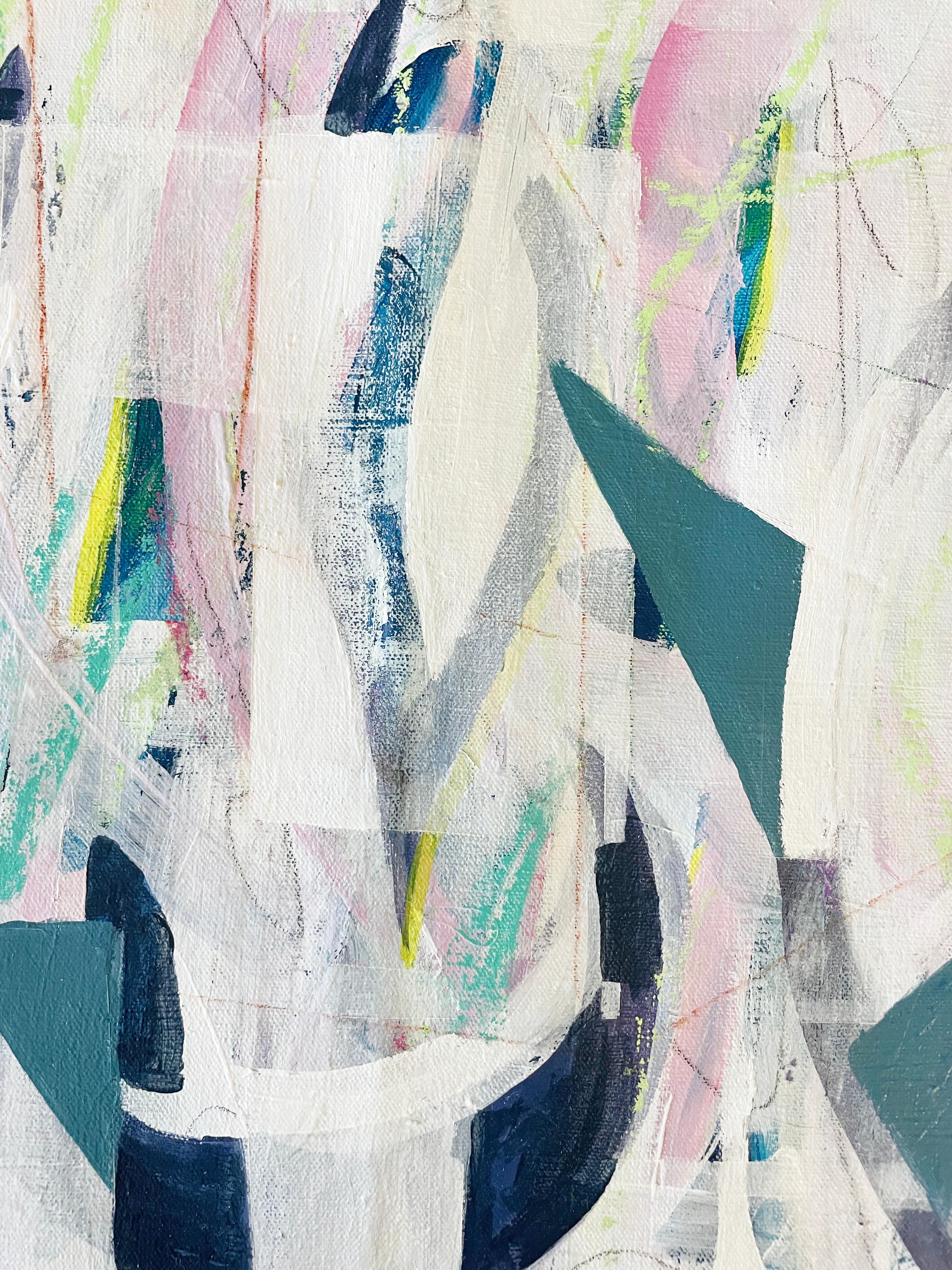 Questo è un bellissimo quadro astratto geometrico e stravagante di Bianca Wellwood. 

I colori sono vivaci ma delicati. 

Cornice: non incorniciata, con possibilità di ulteriore incorniciatura
Non è allungato e può essere spedito in un tubo.
Medium: