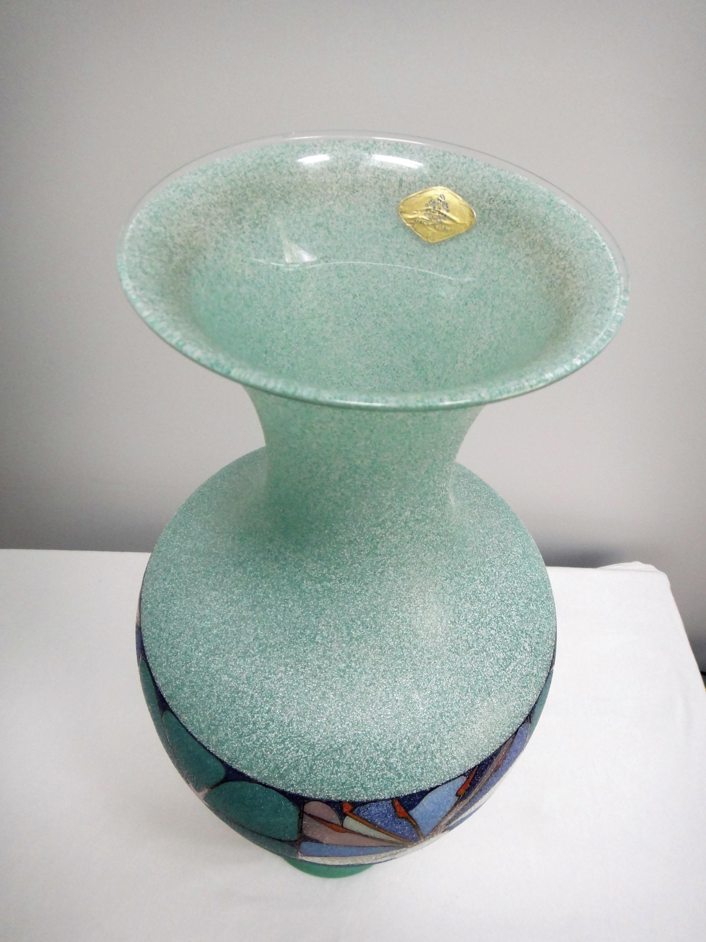 Biancalani Elio Graniglia Art Glass Vase from Florence, Italy For Sale 8