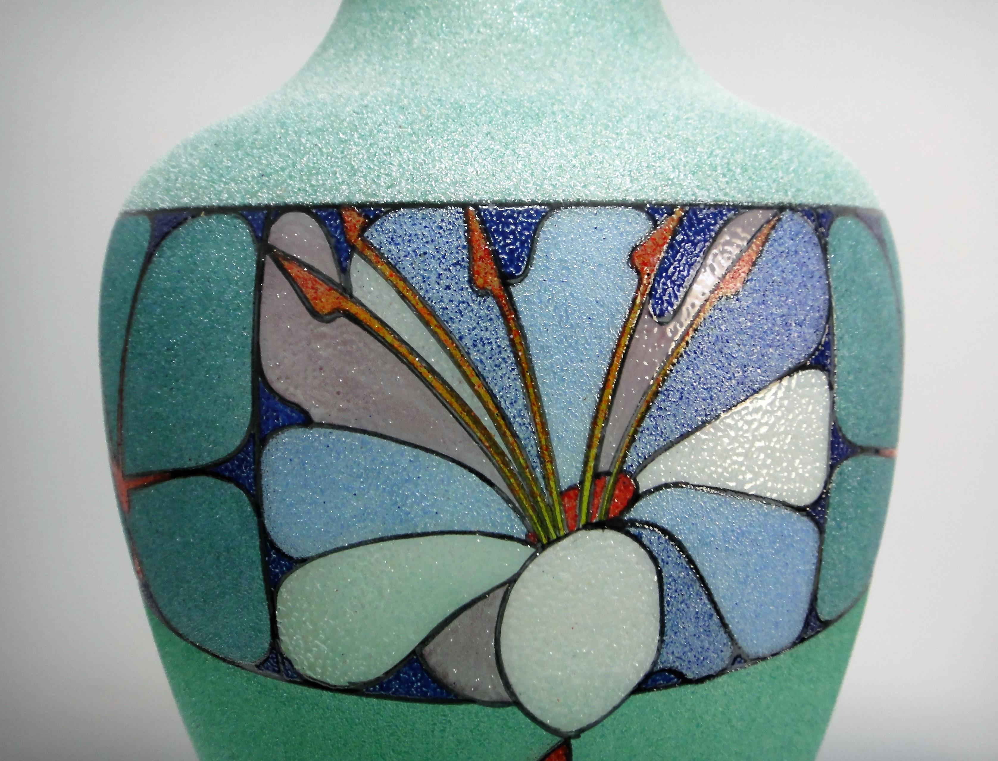 Mid-Century Modern Biancalani Elio Graniglia Art Glass Vase from Florence, Italy For Sale