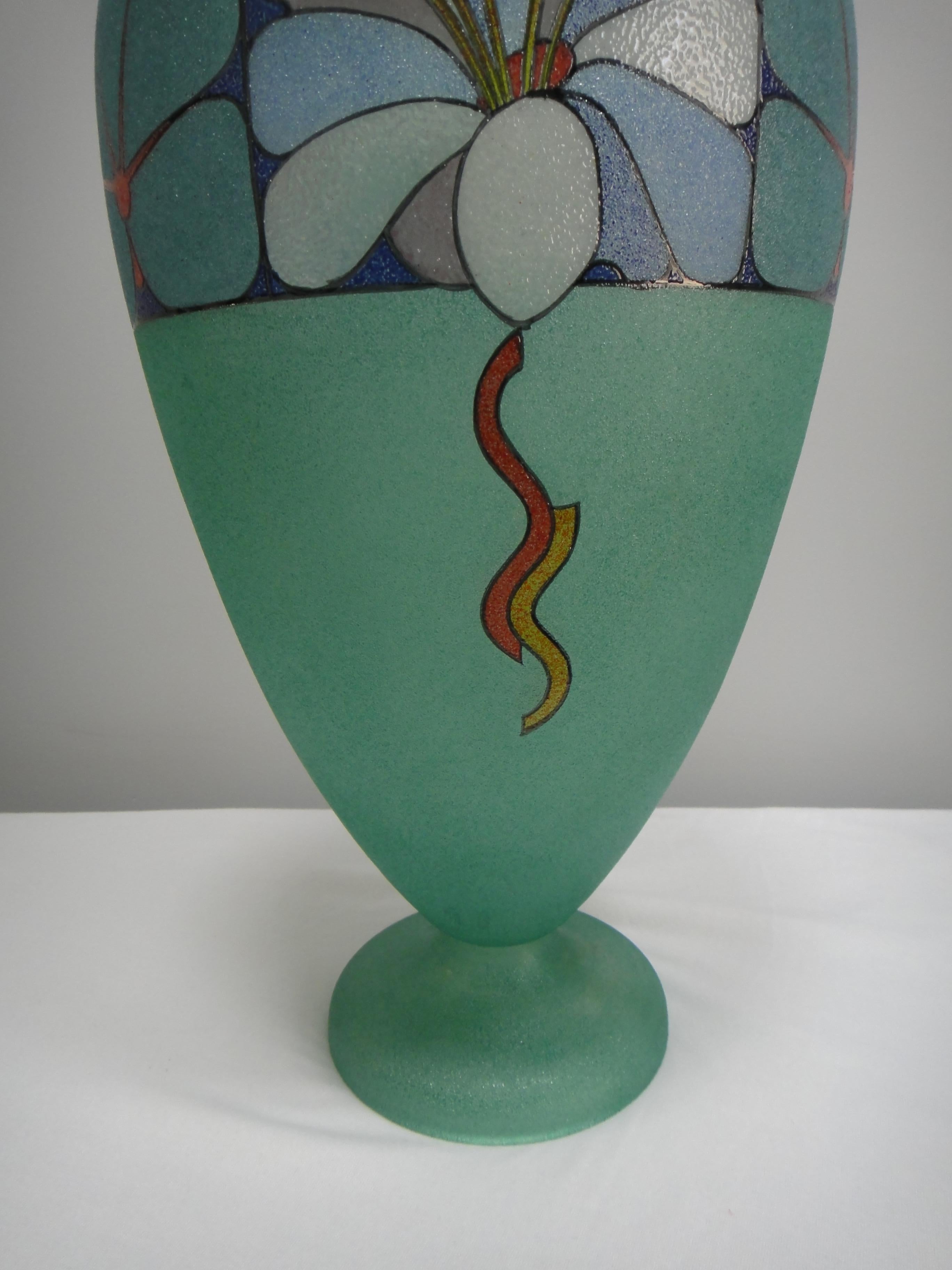 Italian Biancalani Elio Graniglia Art Glass Vase from Florence, Italy For Sale