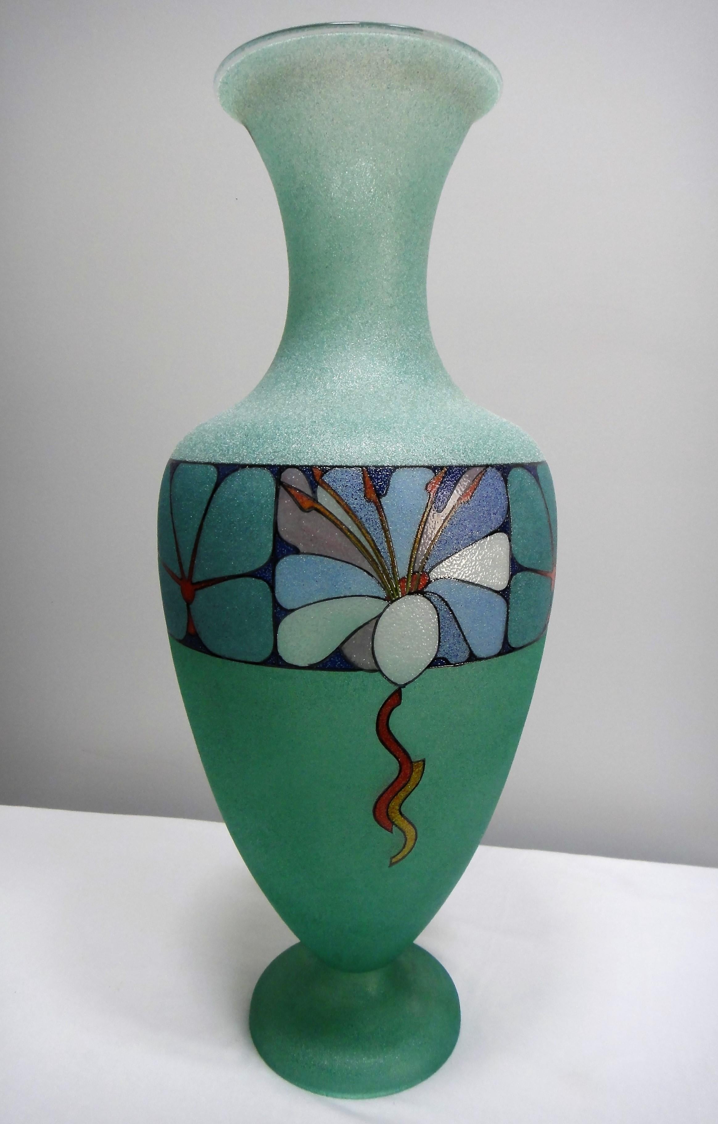 Biancalani Elio Graniglia Art Glass Vase from Florence, Italy In Good Condition For Sale In Miami, FL