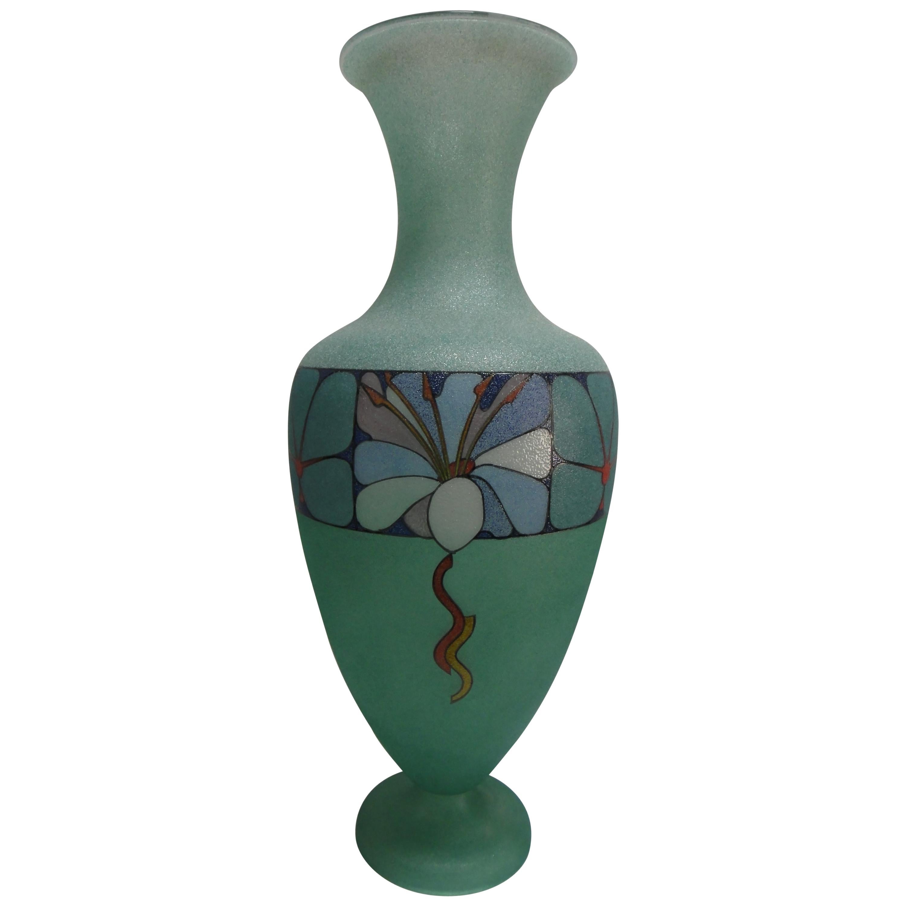 Biancalani Elio Graniglia Art Glass Vase from Florence, Italy For Sale