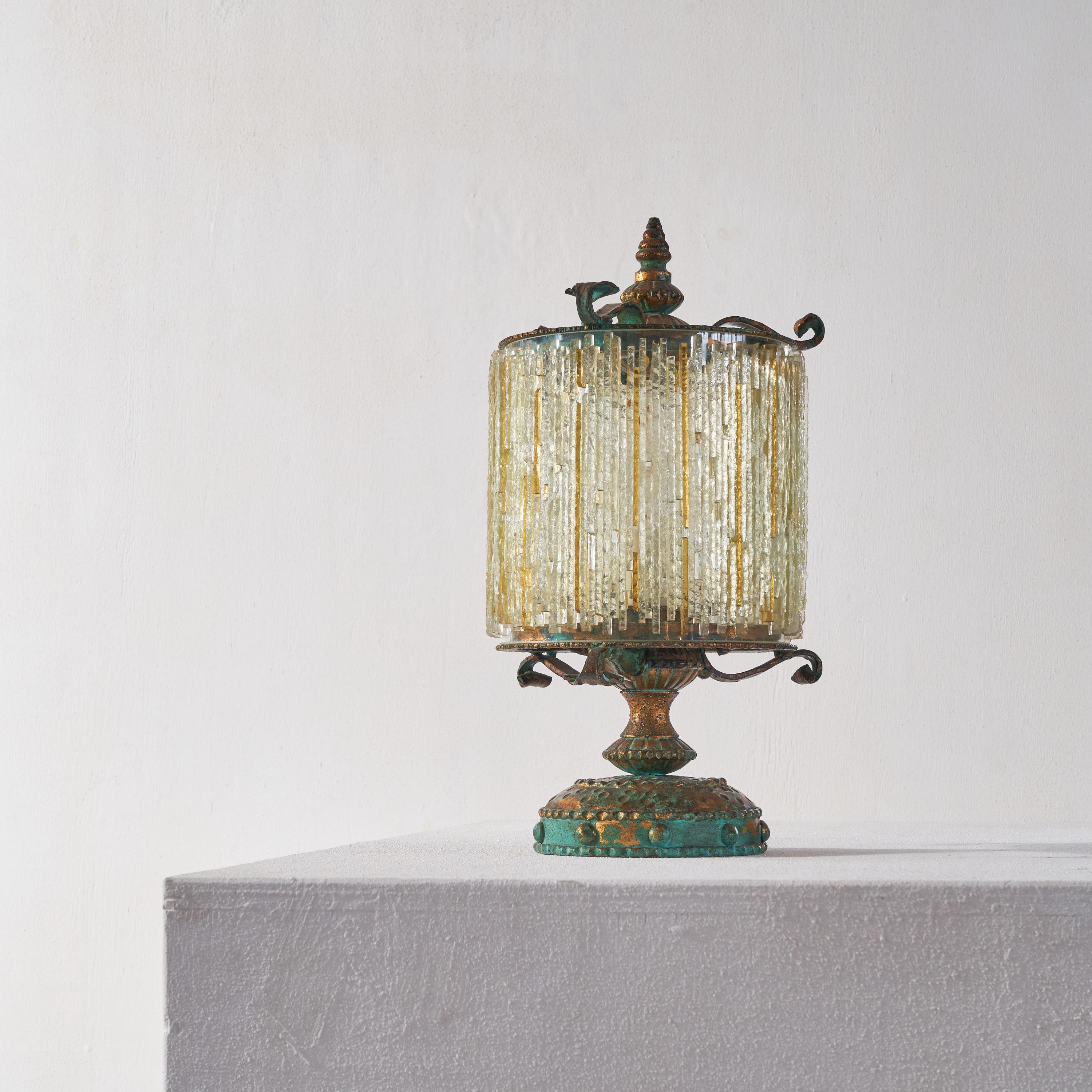 Biancardi & Jordan Arte Verona Brutalist Table Lamp in Murano Glass, 1960s For Sale 4