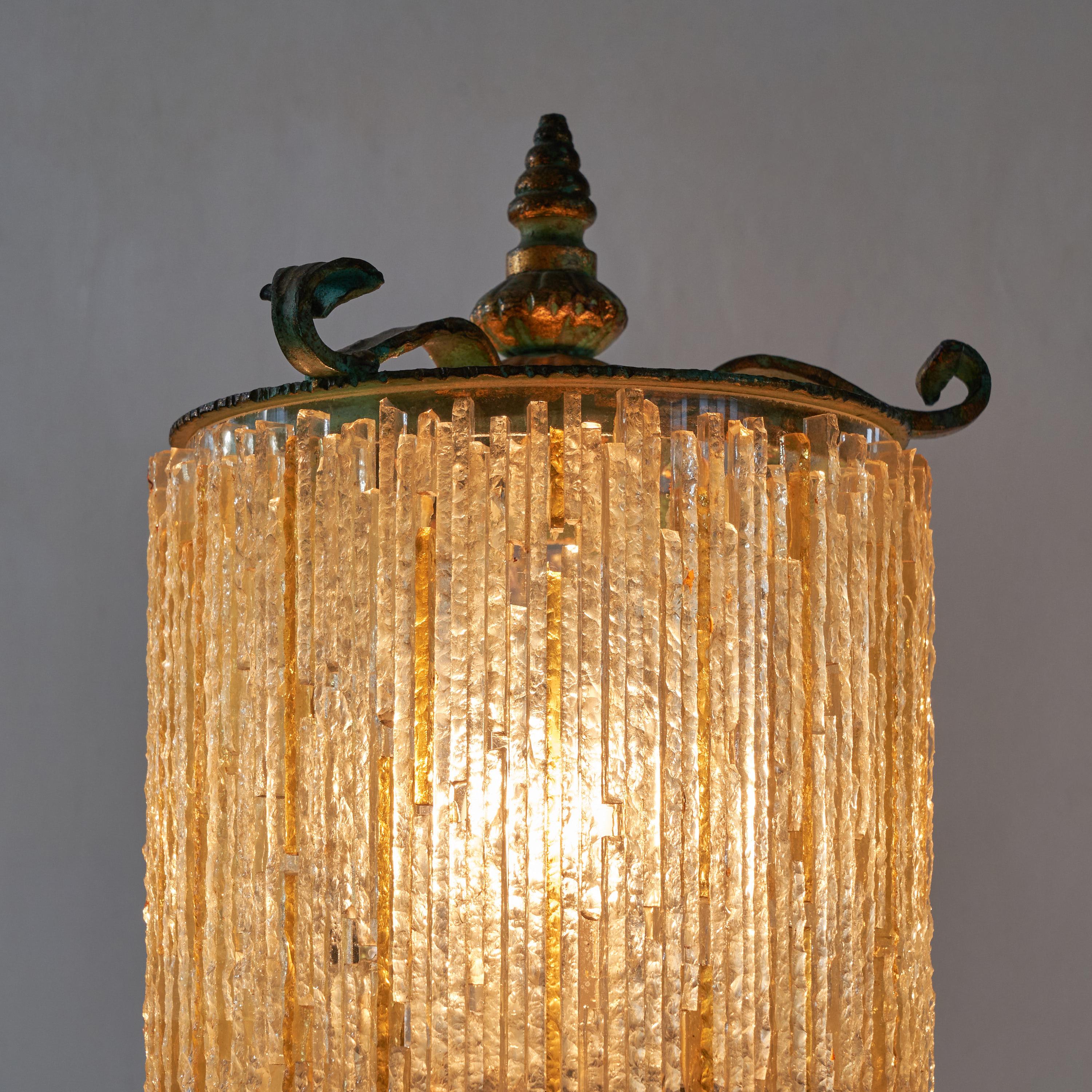 Italian Biancardi & Jordan Arte Verona Brutalist Table Lamp in Murano Glass, 1960s For Sale
