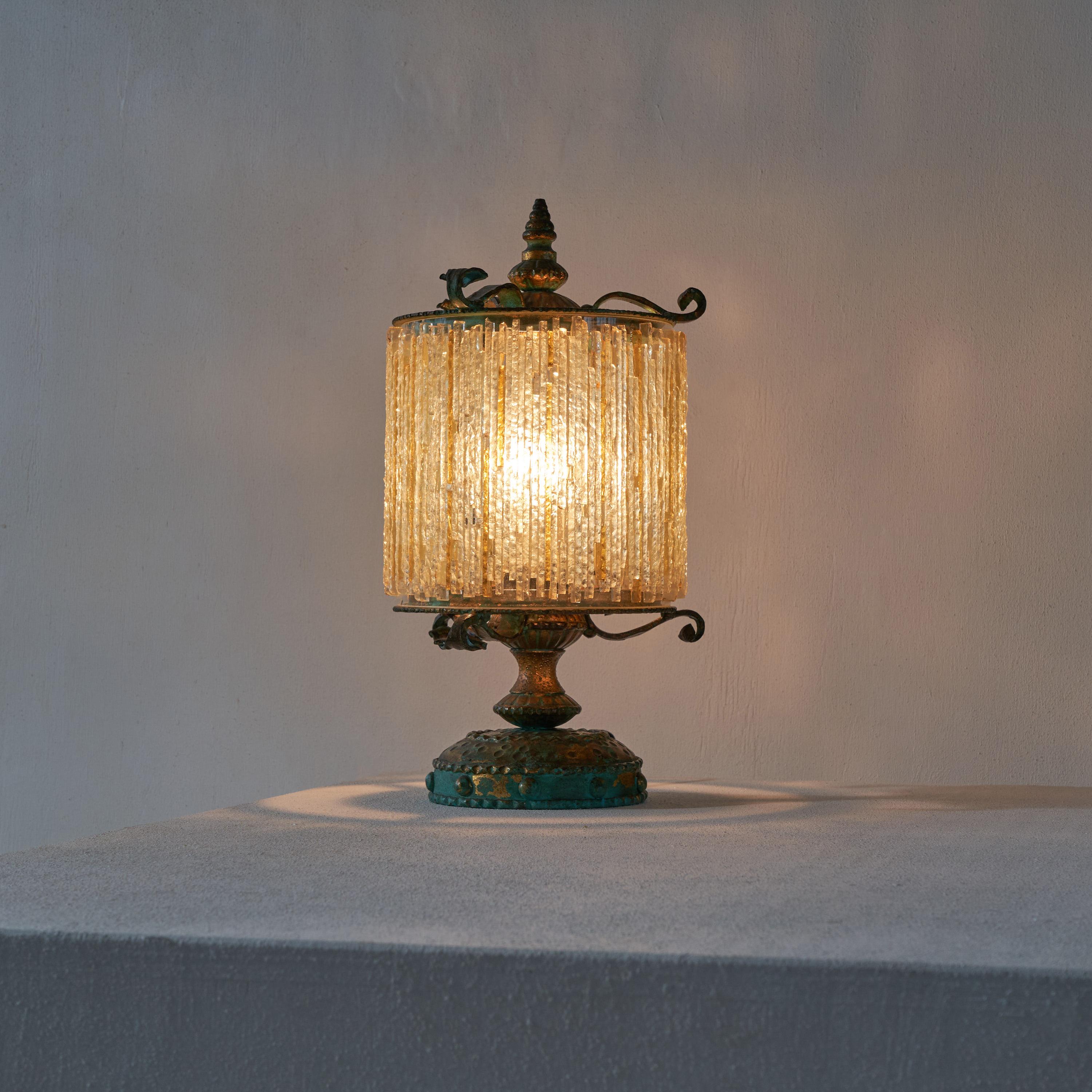 Biancardi & Jordan Arte Verona Brutalist Table Lamp in Murano Glass, 1960s In Good Condition For Sale In Tilburg, NL