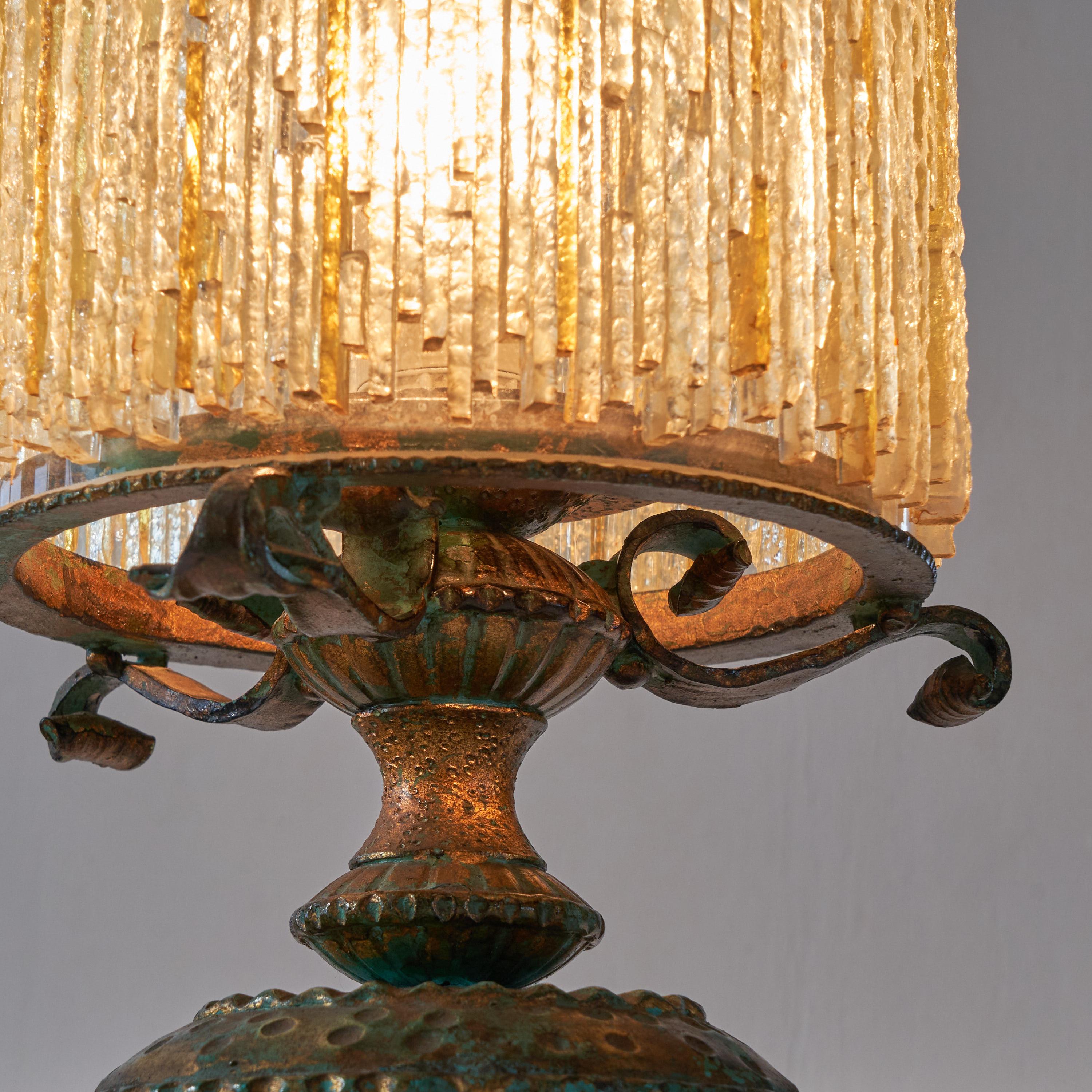 20th Century Biancardi & Jordan Arte Verona Brutalist Table Lamp in Murano Glass, 1960s For Sale