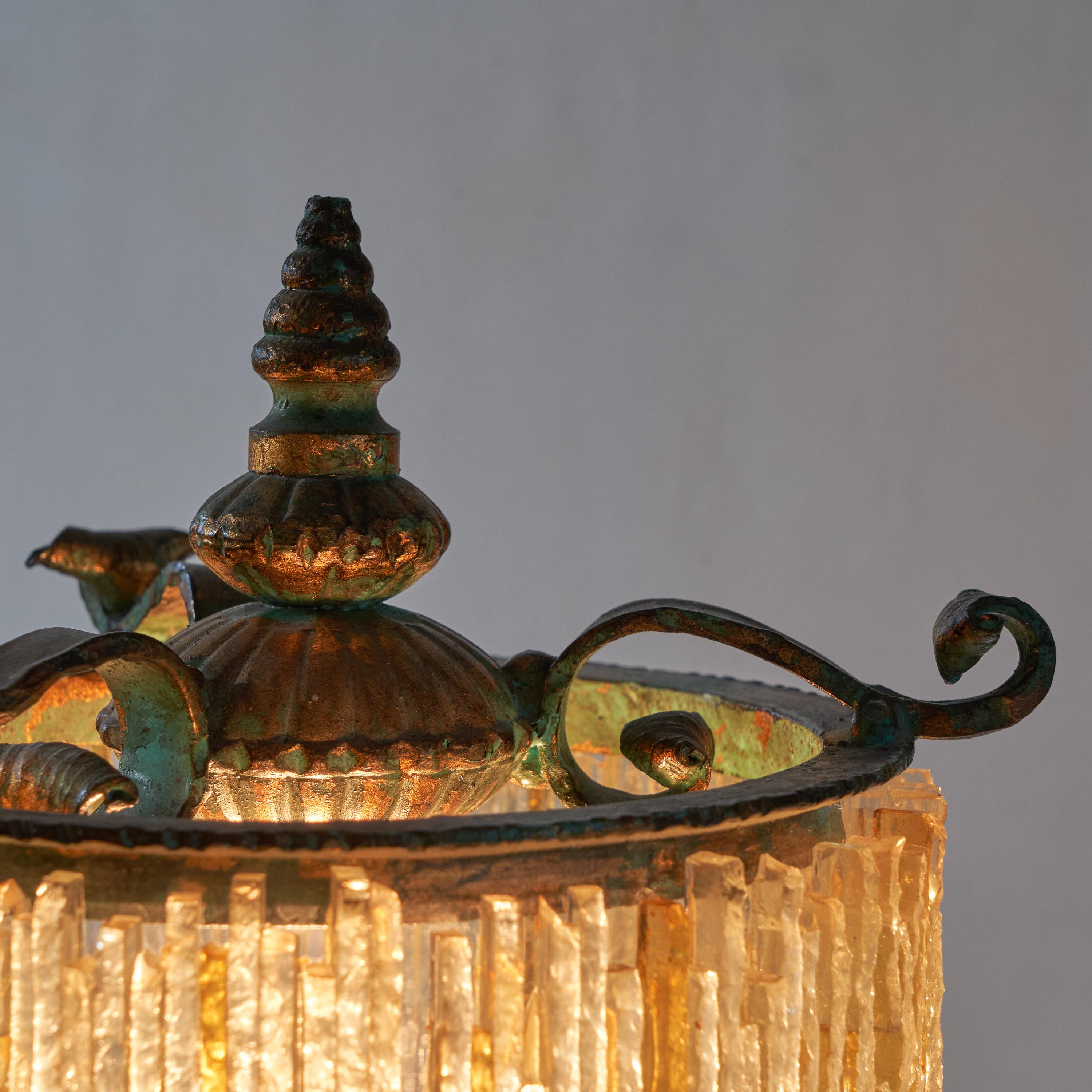 Biancardi & Jordan Arte Verona Brutalist Table Lamp in Murano Glass, 1960s For Sale 1