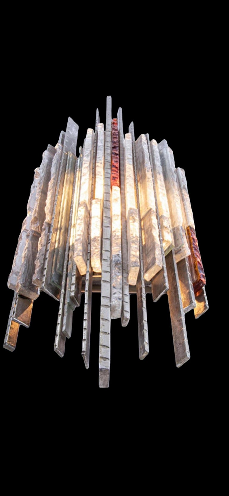 Biancardi and Jordan wall lighting murano glass by Poliarte Italy 1970