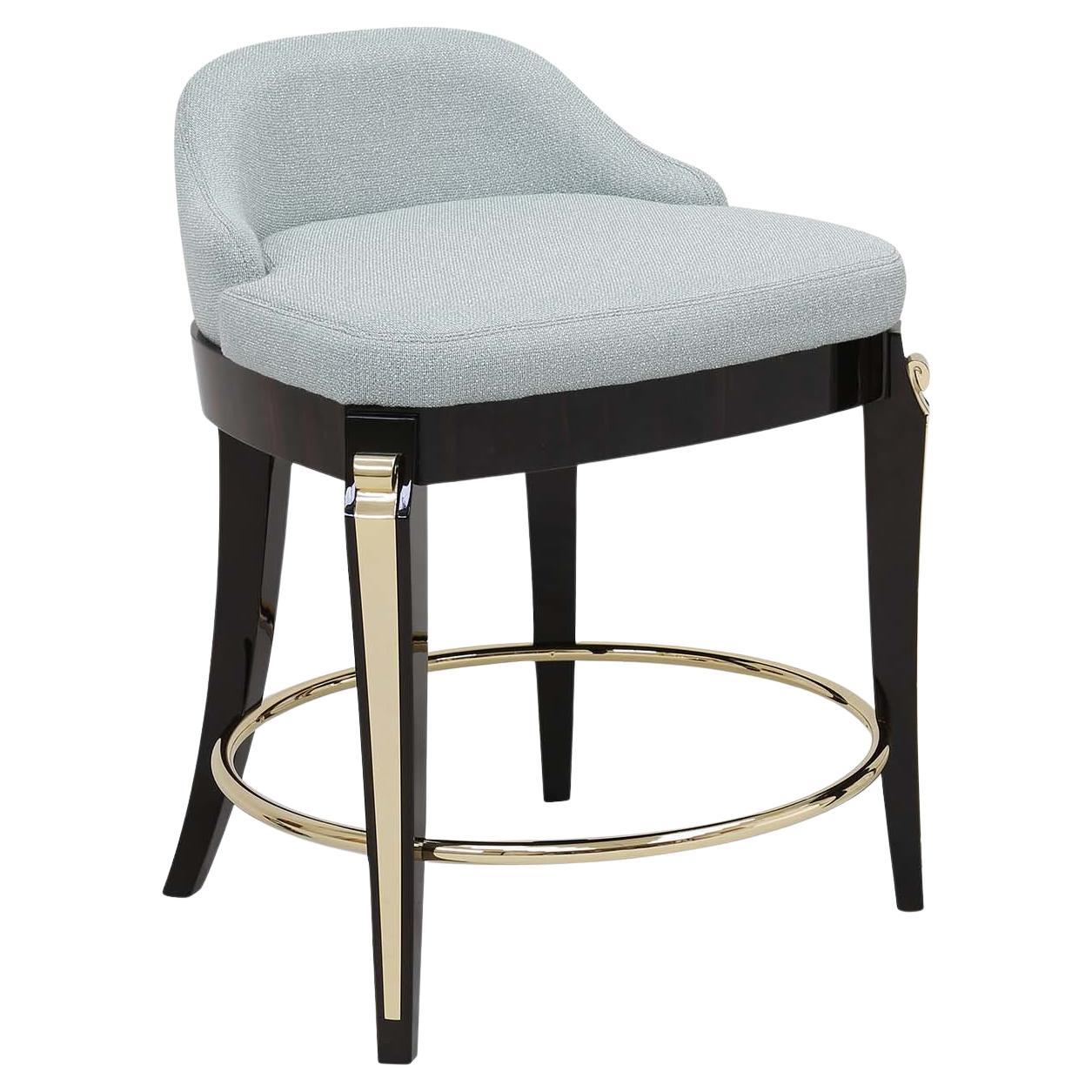 Bianchini Betty Ebony Macassar Bar Stool For Sale