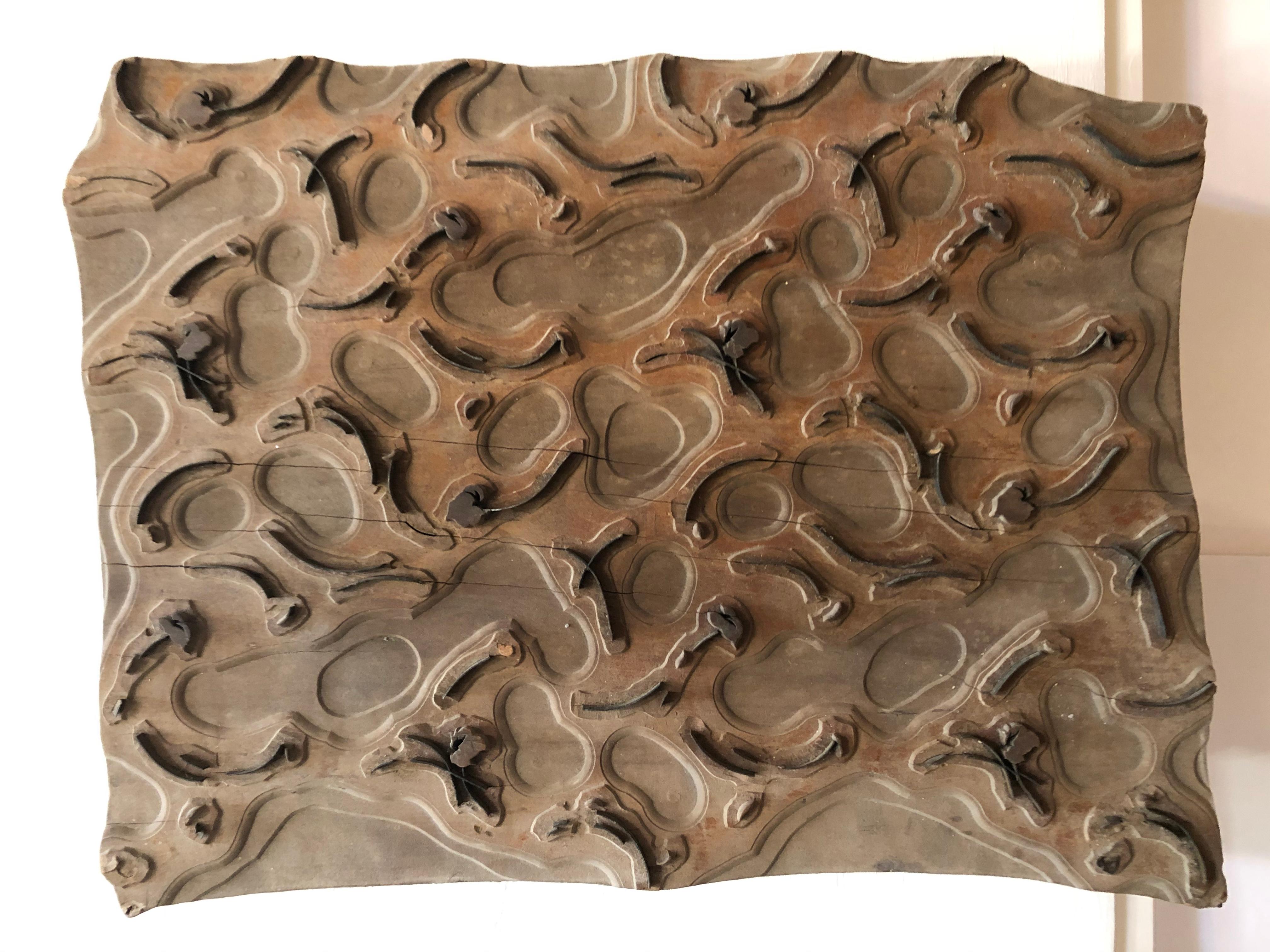 Bianchini-Ferier Circa 1880- 1900 textile design wood and metal fabric block, sold exclusively by lord and Taylor department store 1930's. Hand carved and created in Lyons France.