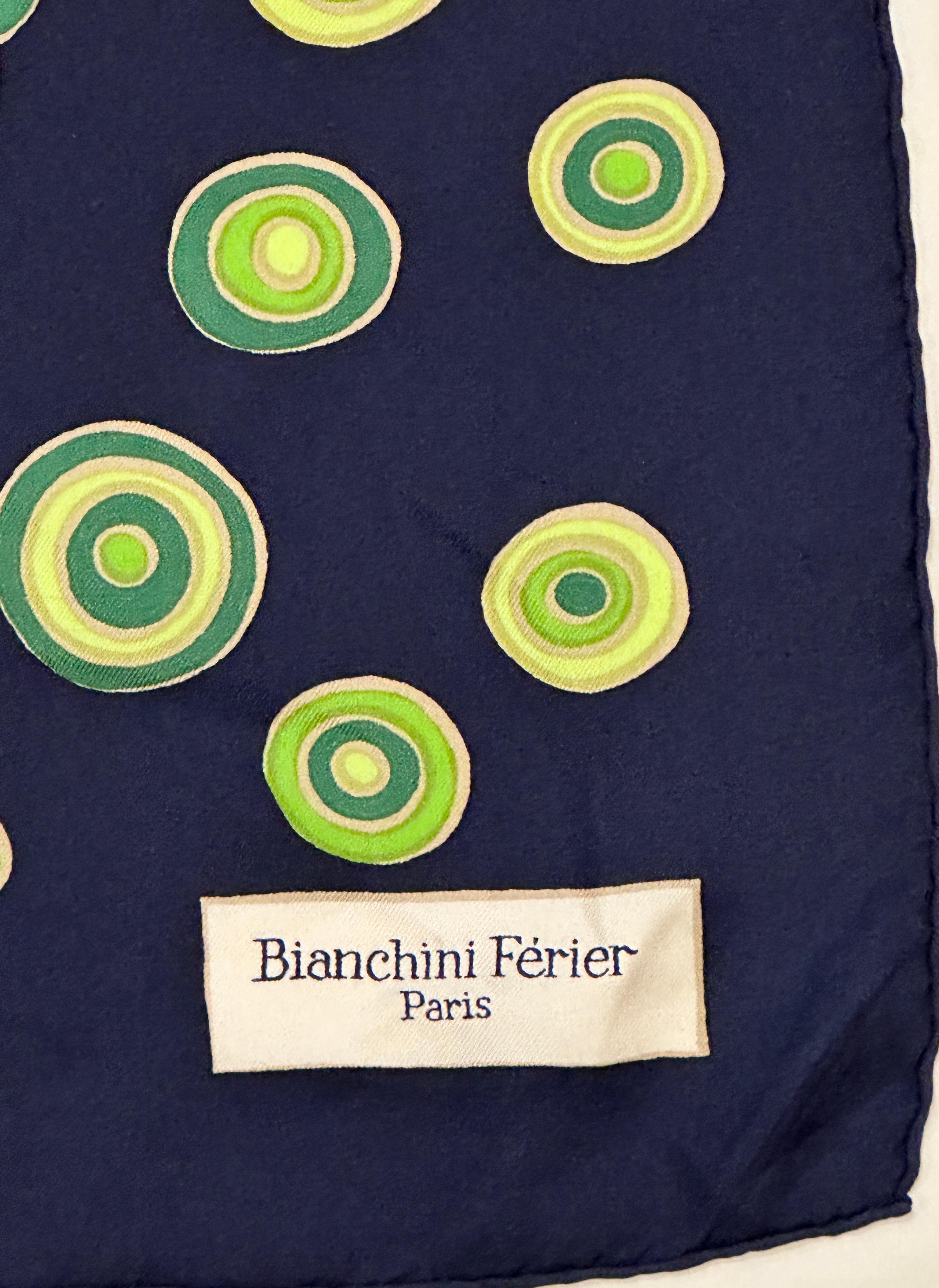 Bianchini Ferier „Super Blooming Floral“ Seidenschal mit Mitternachtsblauer Bordüre im Angebot 5