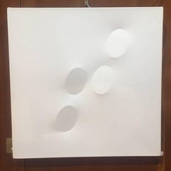 "Bianco", Turi Simeti White Shaped Surface Italian Painting, 1995