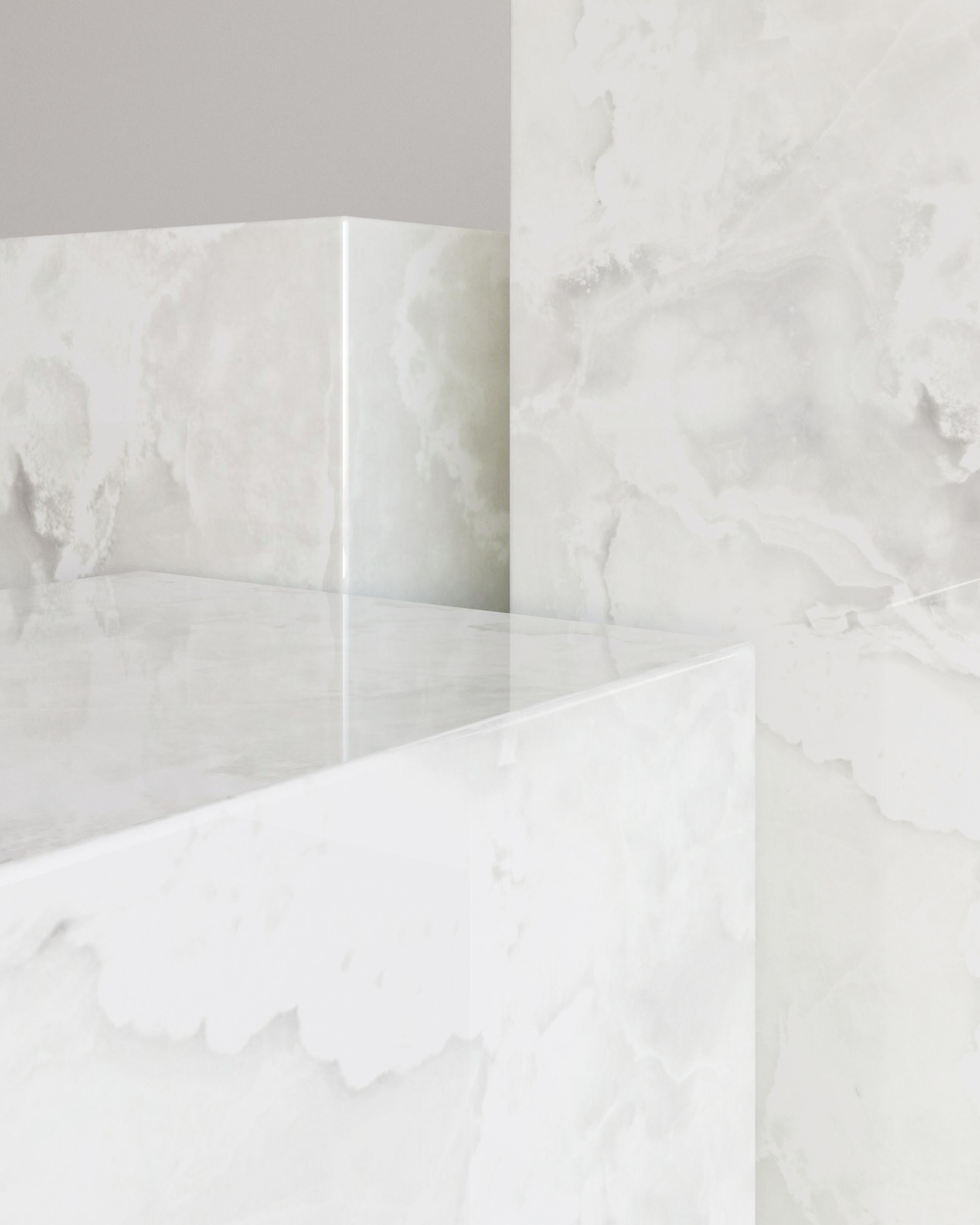 Contemporary Bianco Arabescato Ètoile Pedestal by the Essentialist For Sale