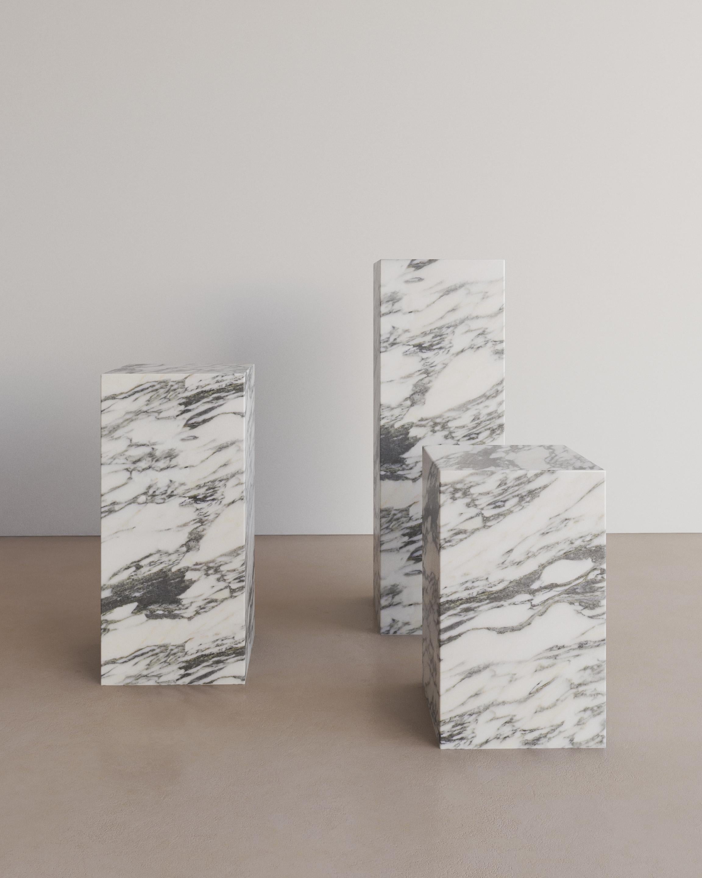 Contemporary Bianco Arabescato Marble Ètoile Pedestal by The Essentialist For Sale