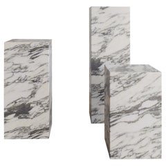 Bianco Arabescato Marble Ètoile Pedestal by The Essentialist