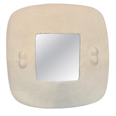 Bianco Contemporary Signed Ceramic Mirror by Renzo Maar