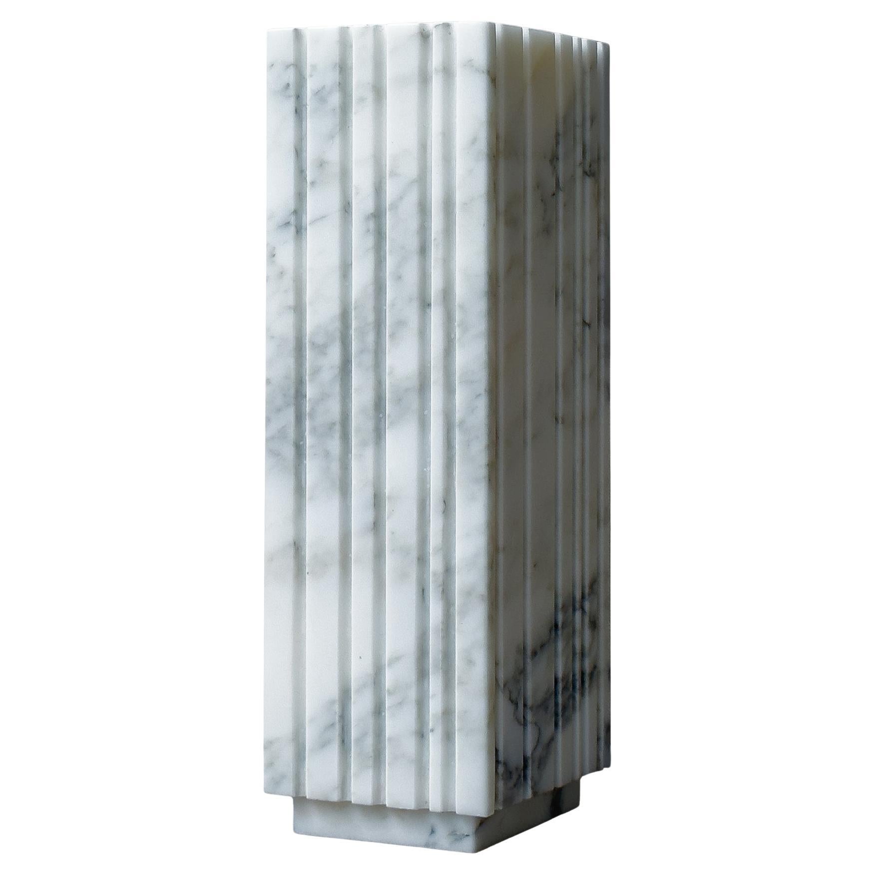 Bianco Groovy Vase in Arabascato marble my Meble Matters For Sale