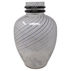 „Bianco & Nero“  filigrane Vase, Renato Toso zugeschrieben  für  Fratelli Toso