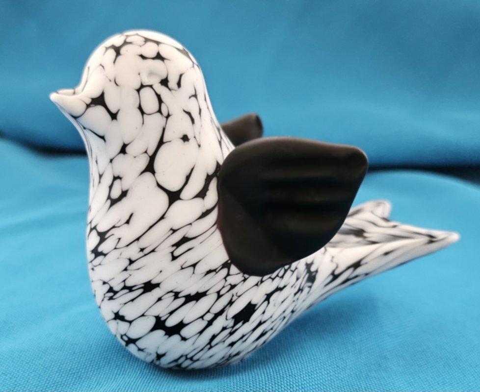 Mid-Century Modern Bianco Nero Fantasy Murano Glass Bird, Archimede Seguso 4