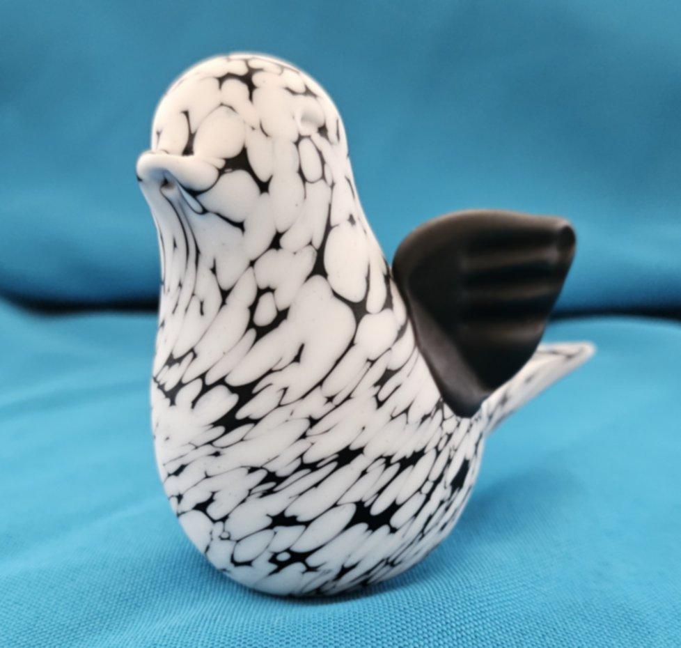 Mid-Century Modern Bianco Nero Fantasy Murano Glass Bird, Archimede Seguso 5