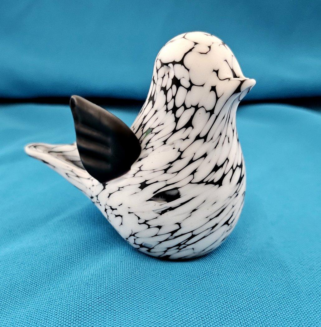 Mid-Century Modern Bianco Nero Fantasy Murano Glass Bird, Archimede Seguso 6