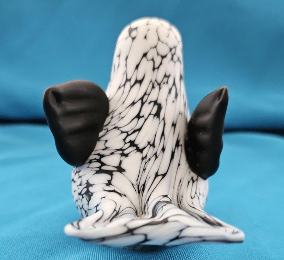 20th Century Mid-Century Modern Bianco Nero Fantasy Murano Glass Bird, Archimede Seguso