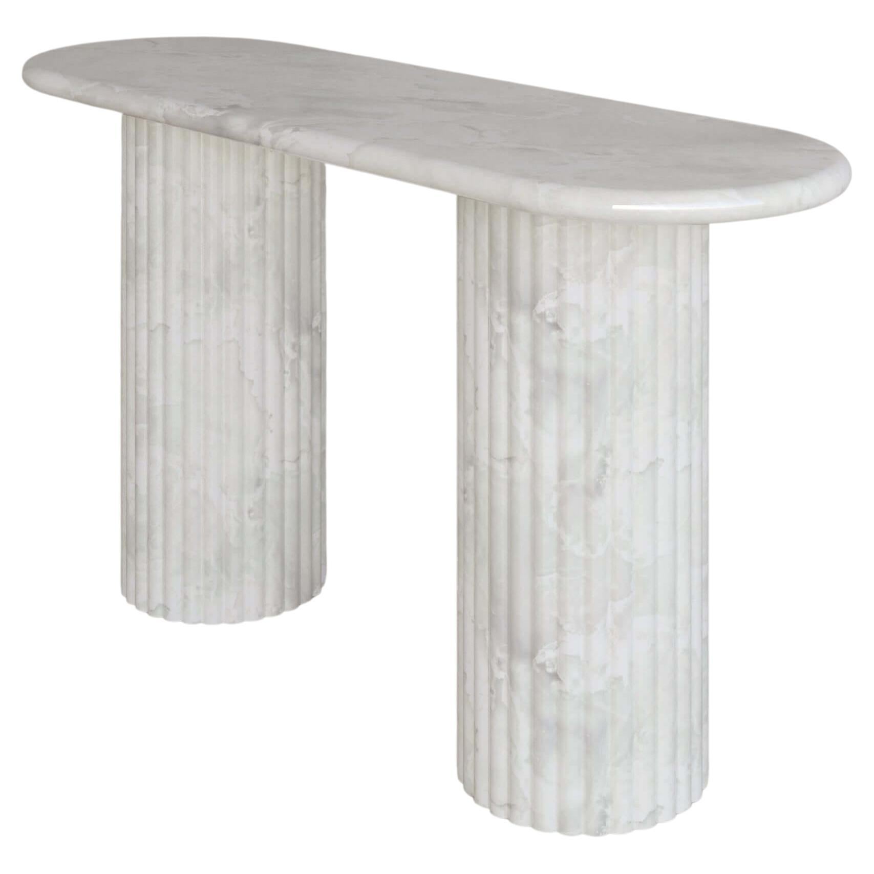 Bianco Onyx Antica Console Table by the Essentialist For Sale