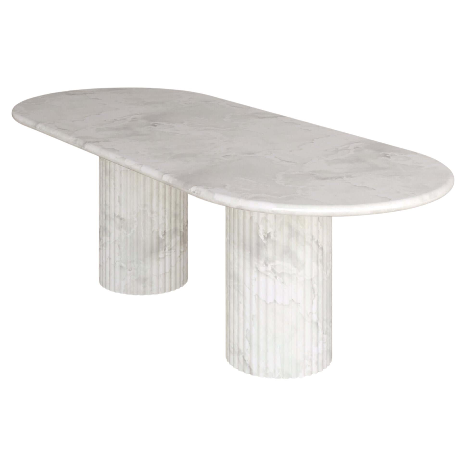 Bianco Onyx Antica Dining Table II by The Essentialist For Sale
