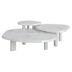 large nesting coffee tables Bianco Onyx Large Fiori Nesting Coffee Table by the Essentialist