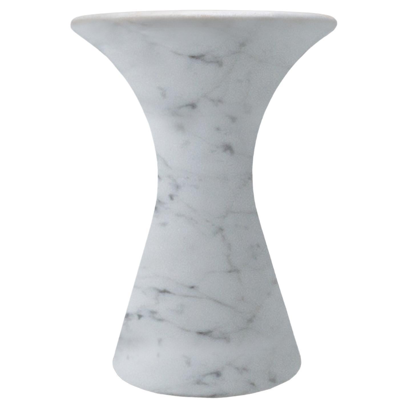 Bianco Statuarietto Contemporary Honed Marble Stool by Angelo Alinea