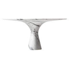 Bianco Statuarietto Contemporary Oval Marble Dining Table 290/75