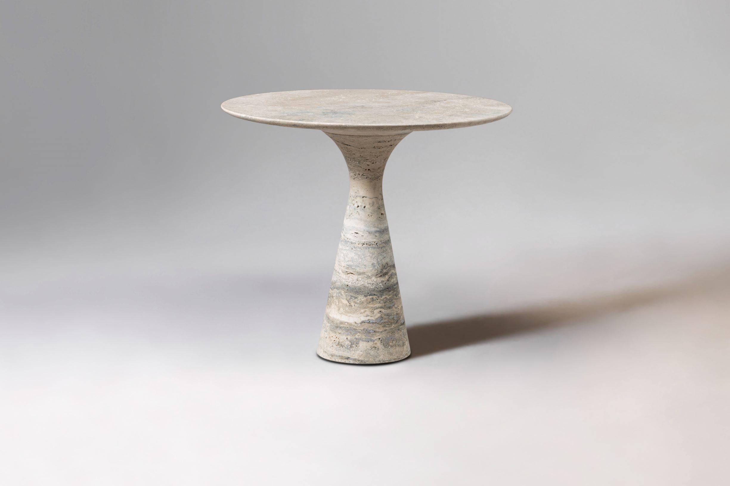 Table basse ronde en marbre Bianco Statuarietto Refined Contemporary 27/100 en vente 11