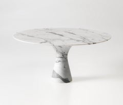 Bianco Statuarietto Refined Contemporary Marble Low Round Table 27/100