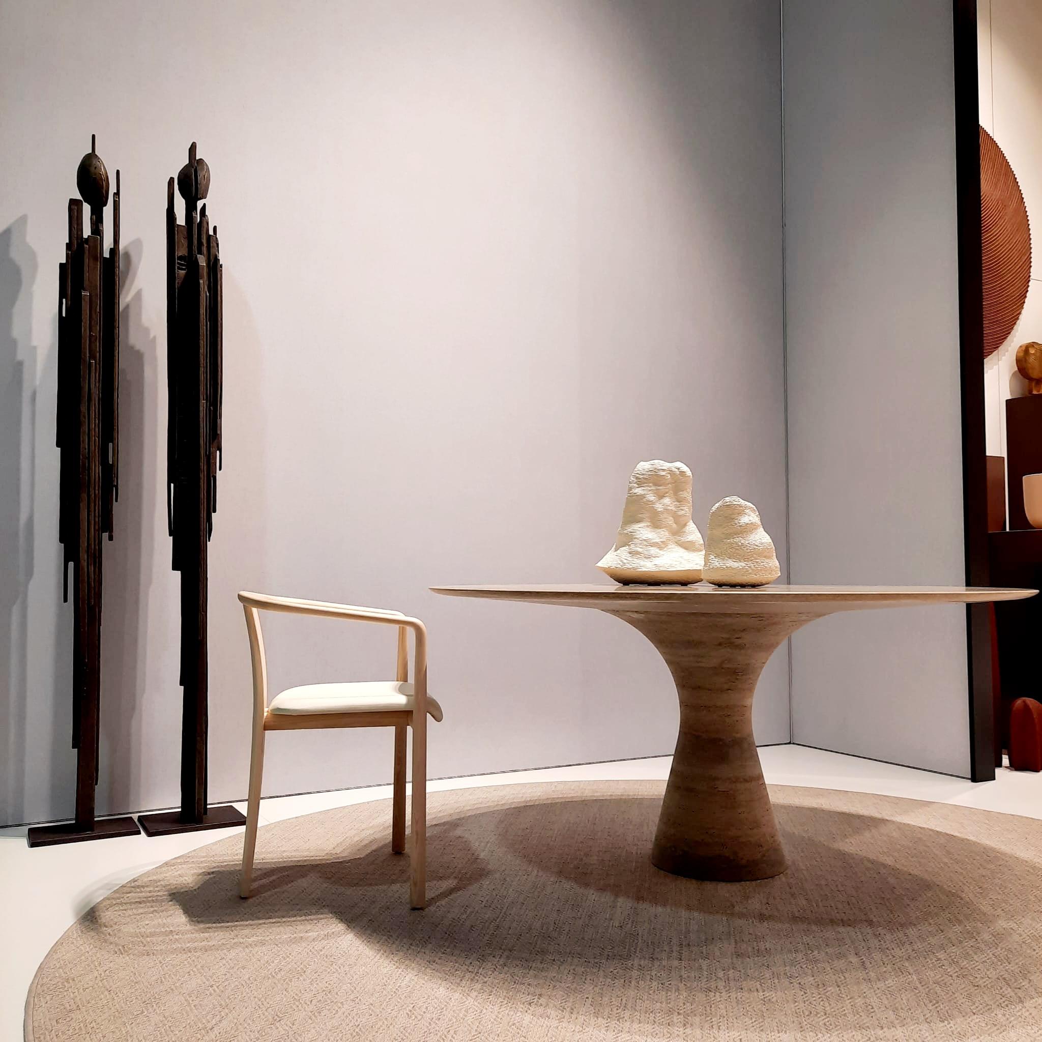 Bianco Statuarietto Raffinato Tavolo Ovale in Marmo Contemporaneo 210/75 in vendita 13