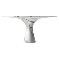 Table ronde contemporaine en marbre Bianco Statuarietto Refined M/R 130 Table ronde contemporaine en marbre Bianco Statuarietto Refined M/R 130