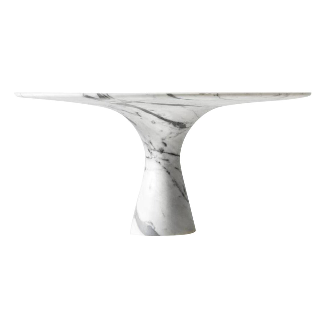 Bianco Statuarietto Raffinato Piatto da portata contemporaneo in marmo 32/15